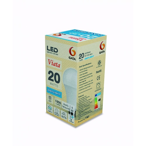 GATA หลอดไฟ Bulb LED 20W ขั้ว E27 แสงเดย์ไลท์