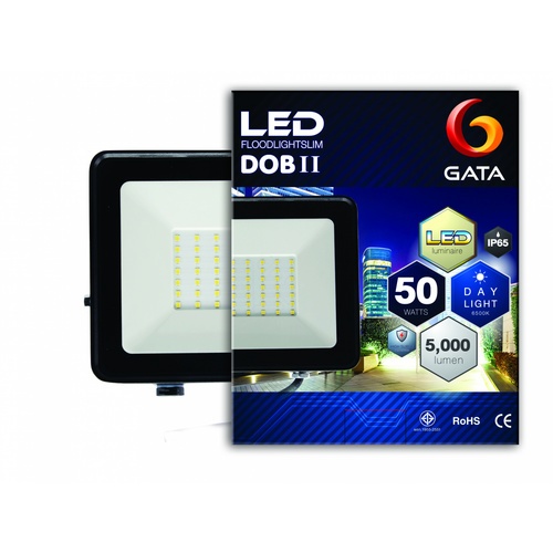 GATA โคมฟลัดไลท์ LED 50W เดย์ไลท์ สีดำ (สว่างพิเศษ)