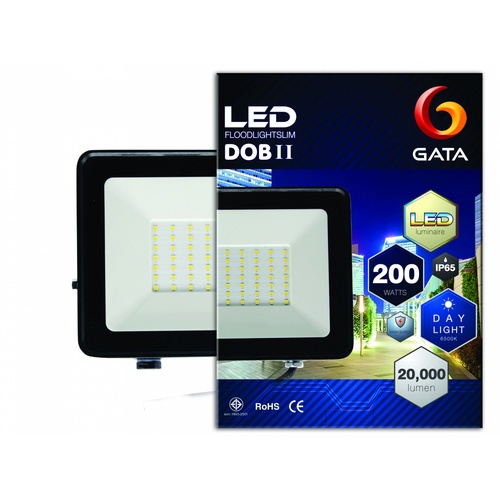 GATA โคมฟลัดไลท์ LED 200W เดย์ไลท์ สีดำ