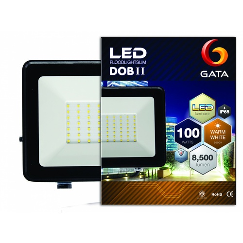 GATA โคมฟลัดไลท์ LED ทรง Slim 100W แสงวอร์มไวท์