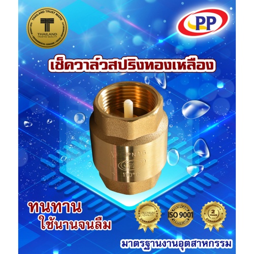 PP เช็ควาล์วสปริงทองเหลือง 3/4 รุ่น 30020