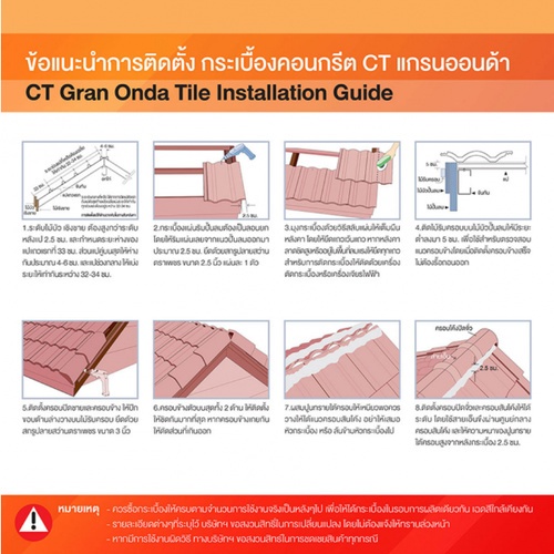 ตราเพชร กระเบื้องหลังคาคอนกรีต CTแกรนออนด้า สีน้ำตาลนราวดี