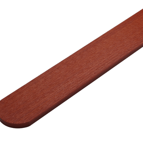 ไม้รั้วตราเพชร หัวโค้ง ลายเสี้ยน 1.5x10x100ซม. สีแดงประกายทอง