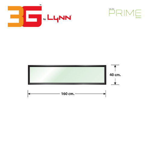 3G (PS) หน้าต่างอะลูมิเนียม ช่องแสง 160x40ซม. สีดำเงา