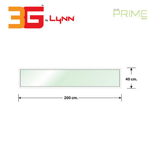 3G (PS) หน้าต่างอะลูมิเนียม ช่องแสง 200x40ซม. สีขาว