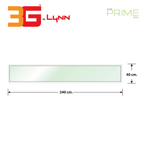 3G (PS) หน้าต่างอะลูมิเนียม ช่องแสง 240x40ซม. สีขาว