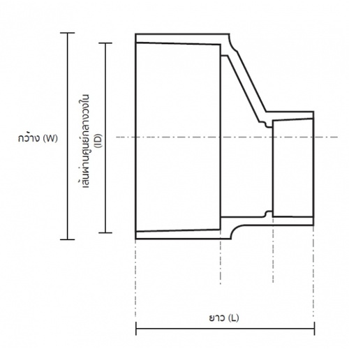 AAA ข้อต่อตรงลด บาง 2x1 1/4(55x35) ชั้น 8.5