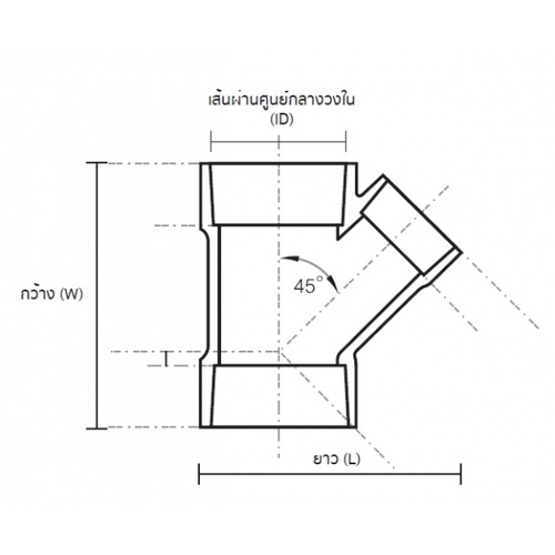 AAA สามทางวายลด บาง 3x1 1/2(80x40) ชั้น 8.5