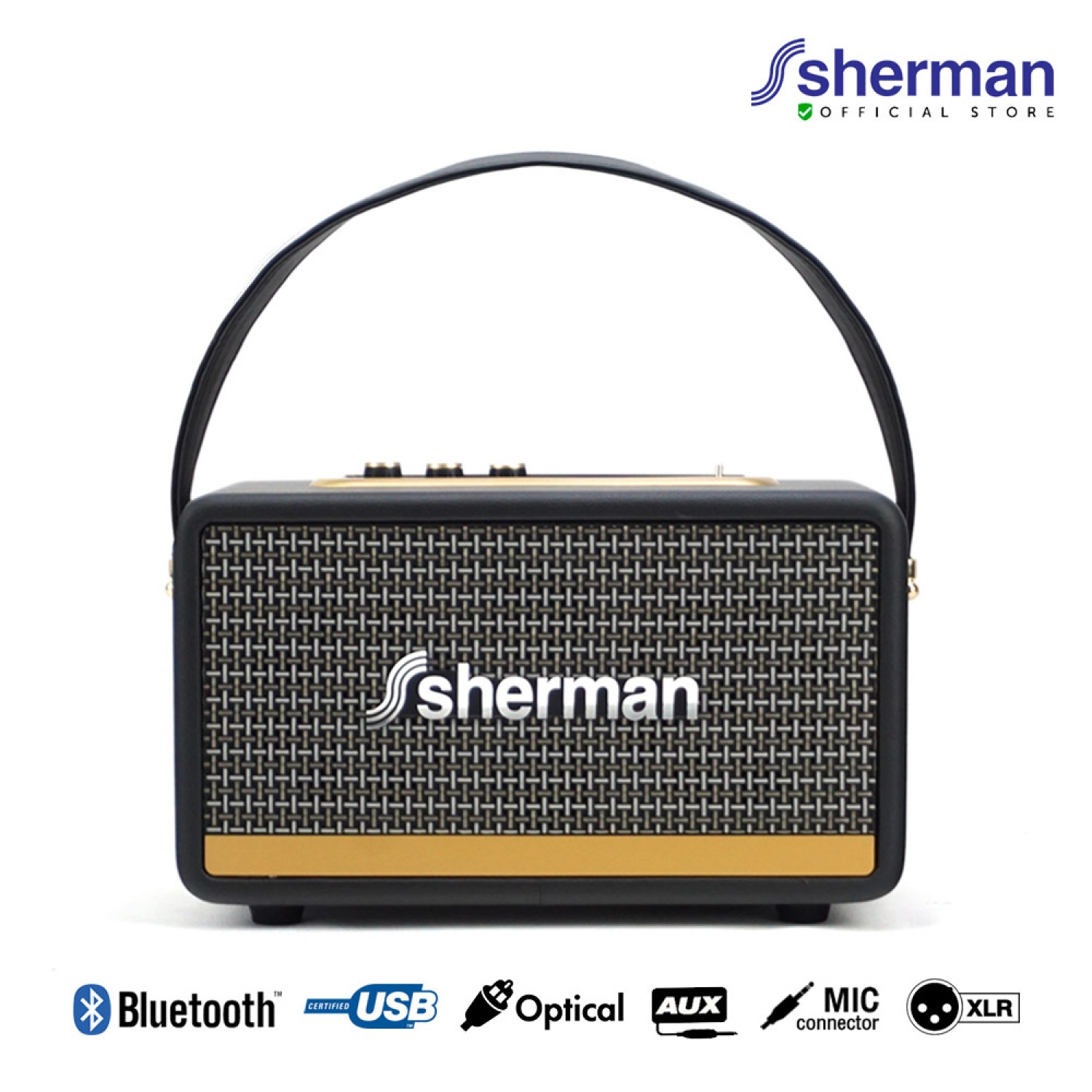 Sherman ชุดลำโพงบลูทูธ รุ่น SB-22B2B PLUS สีดำ