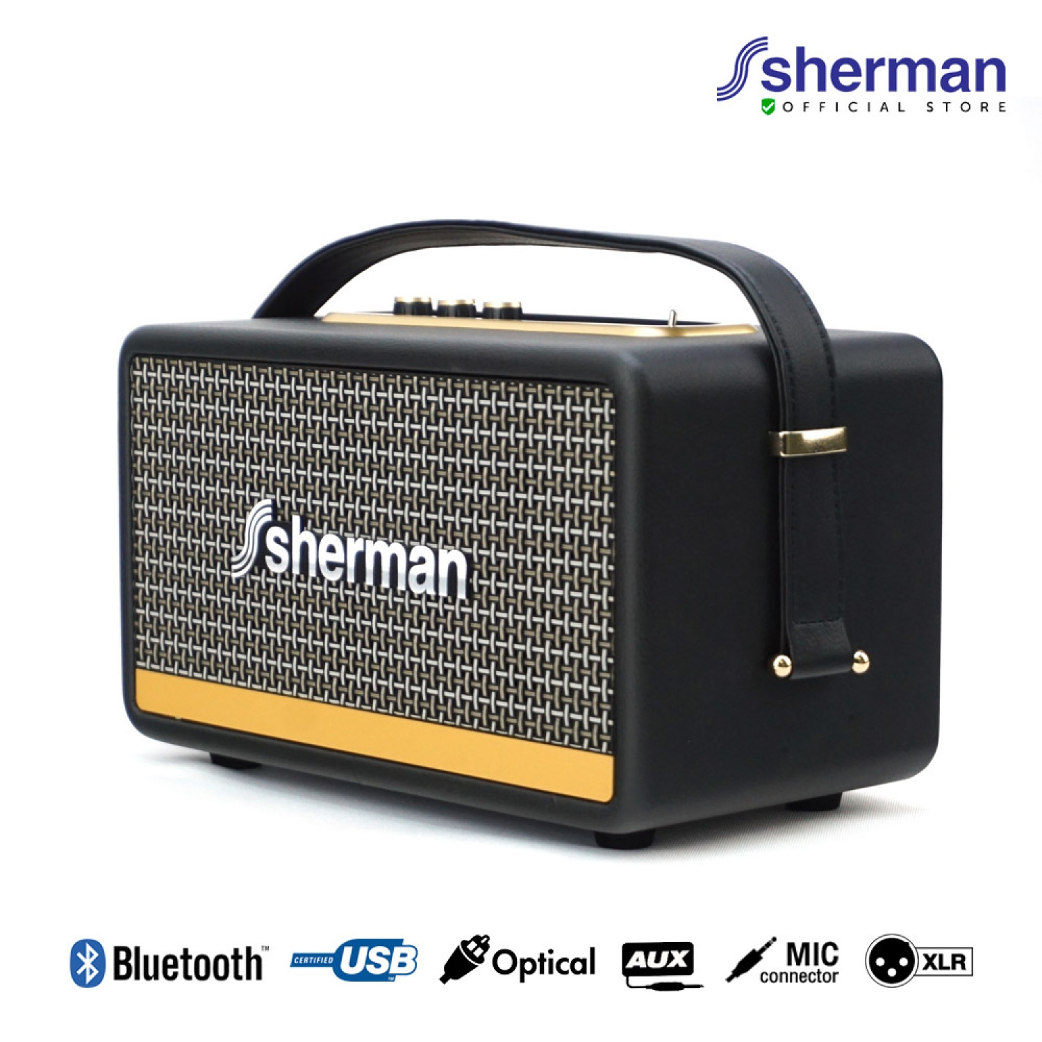 Sherman ชุดลำโพงบลูทูธ รุ่น SB-22B2B PLUS สีดำ