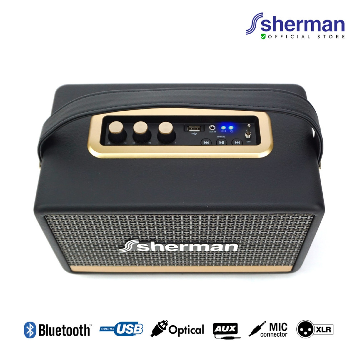 Sherman ชุดลำโพงบลูทูธ รุ่น SB-22B2B PLUS สีดำ