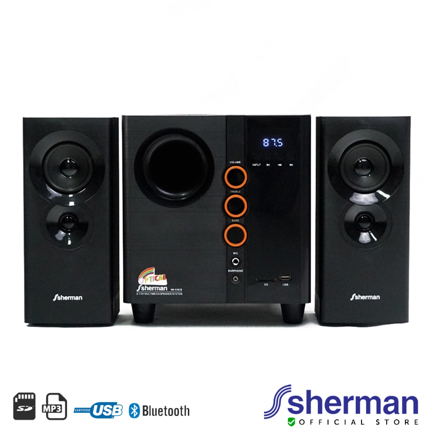 Sherman ลำโพงแอ๊คทีฟบลูทูธ รุ่น SB-55B2B สีดำ