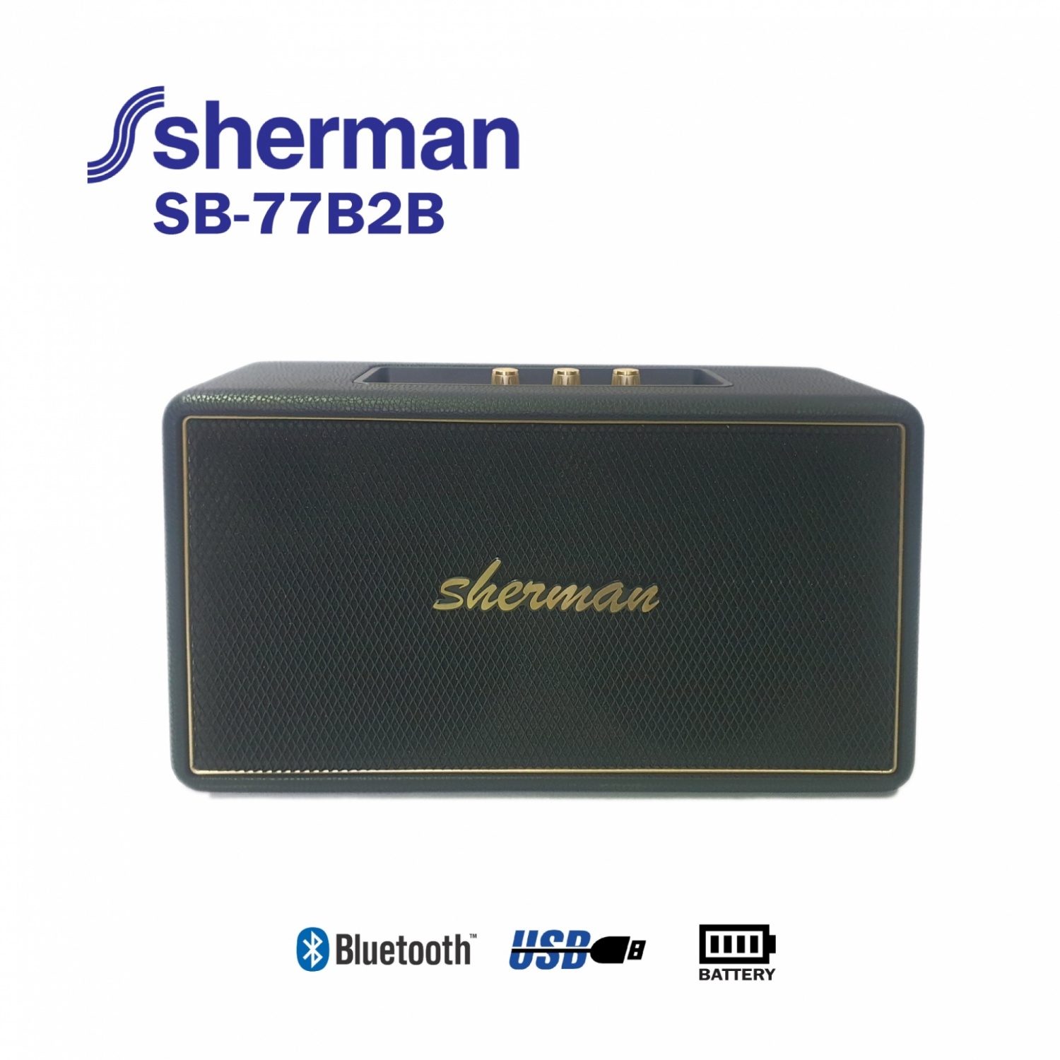 Sherman ชุดลำโพงบลูทูธ 50 วัตต์ รุ่น SB-77B2B PLUS สีดำ