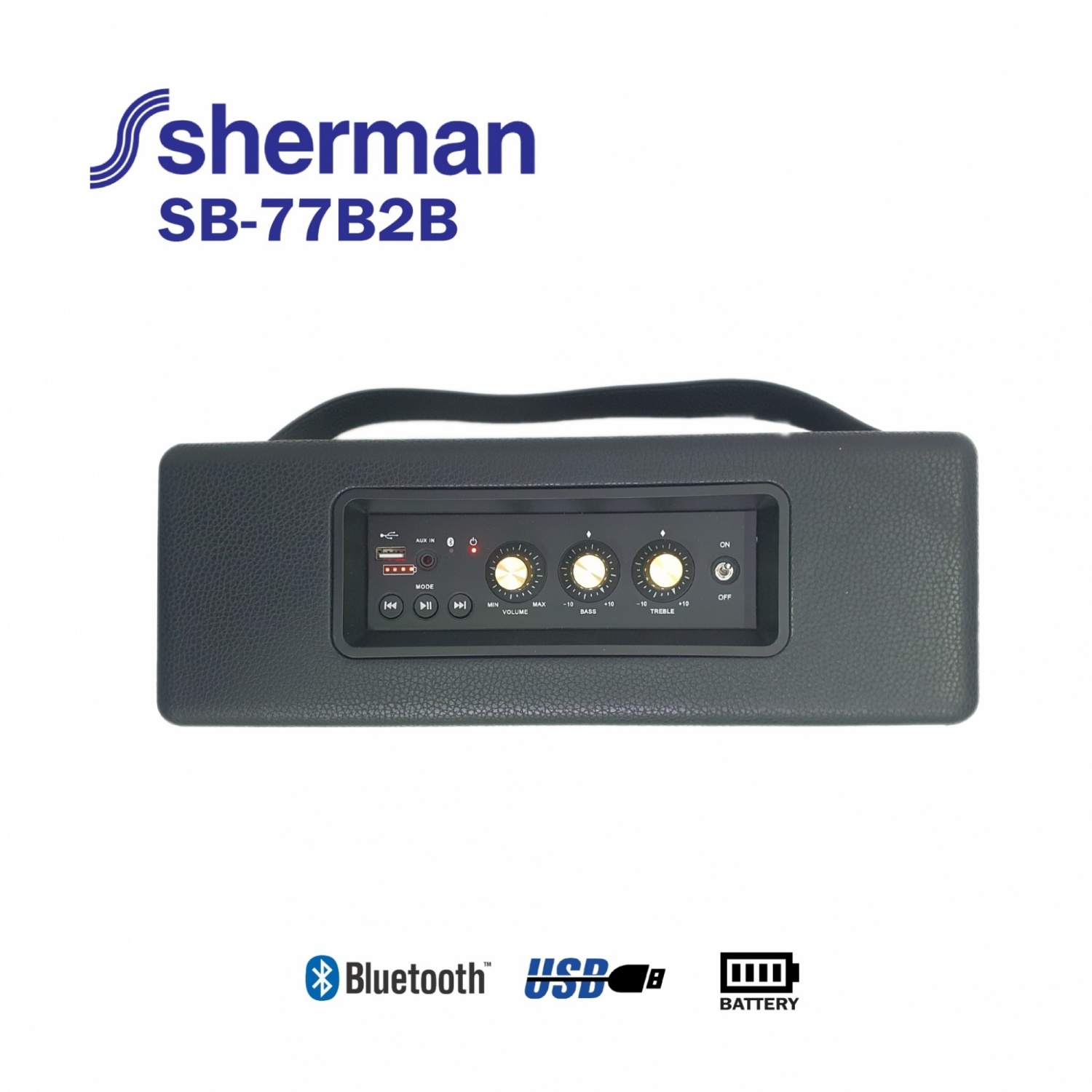 Sherman ชุดลำโพงบลูทูธ 50 วัตต์ รุ่น SB-77B2B PLUS สีดำ