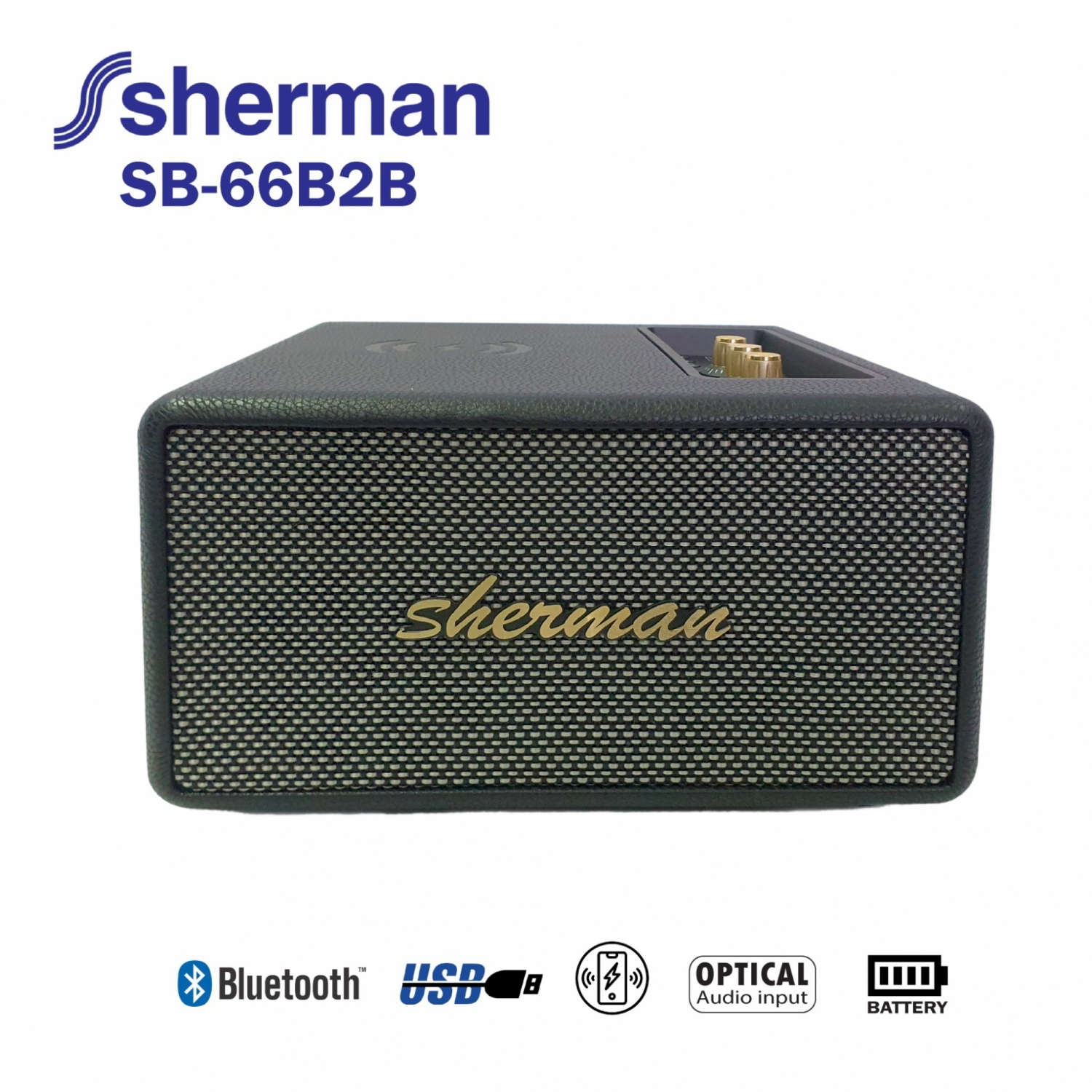 Sherman ชุดลำโพงบลูทูธ รุ่น SB-66B2B PLUS สีดำ