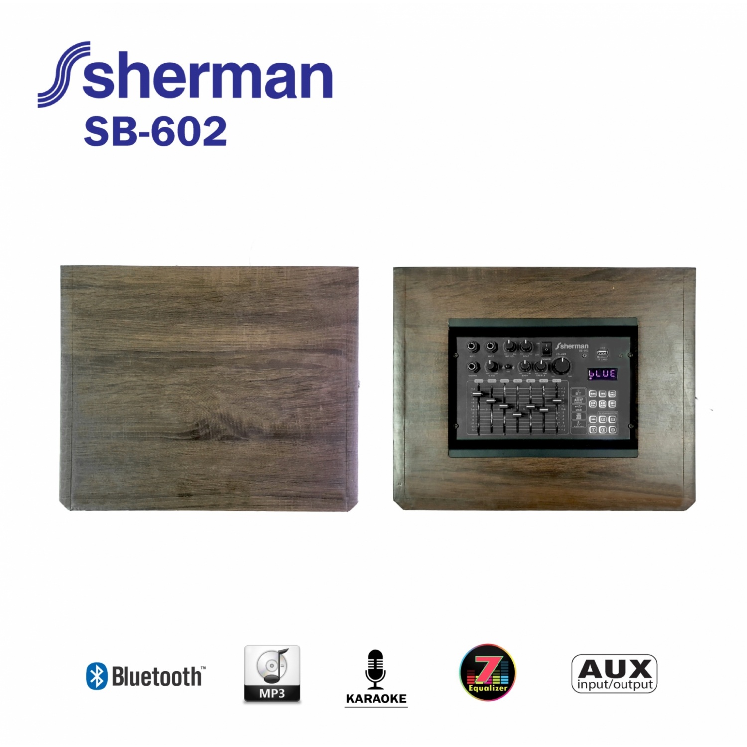 Sherman  ชุดลำโพงขยายกลางแจ้ง รุ่น SB-602 สีน้ำตาล