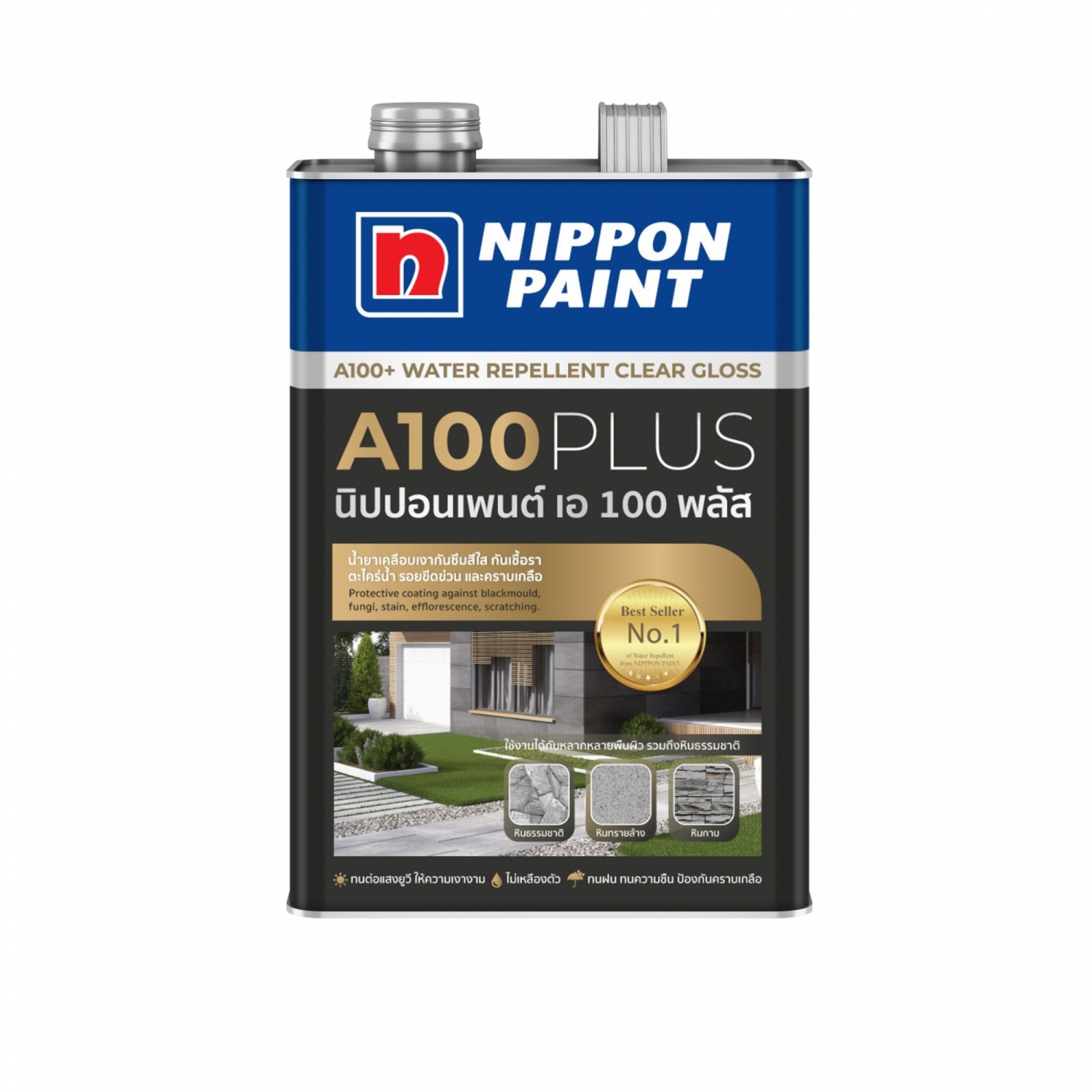 NIPPON PAINT น้ำยาเคลือบเงากันซึม A100 PLUS ขนาด 1 แกลลอน สีใส