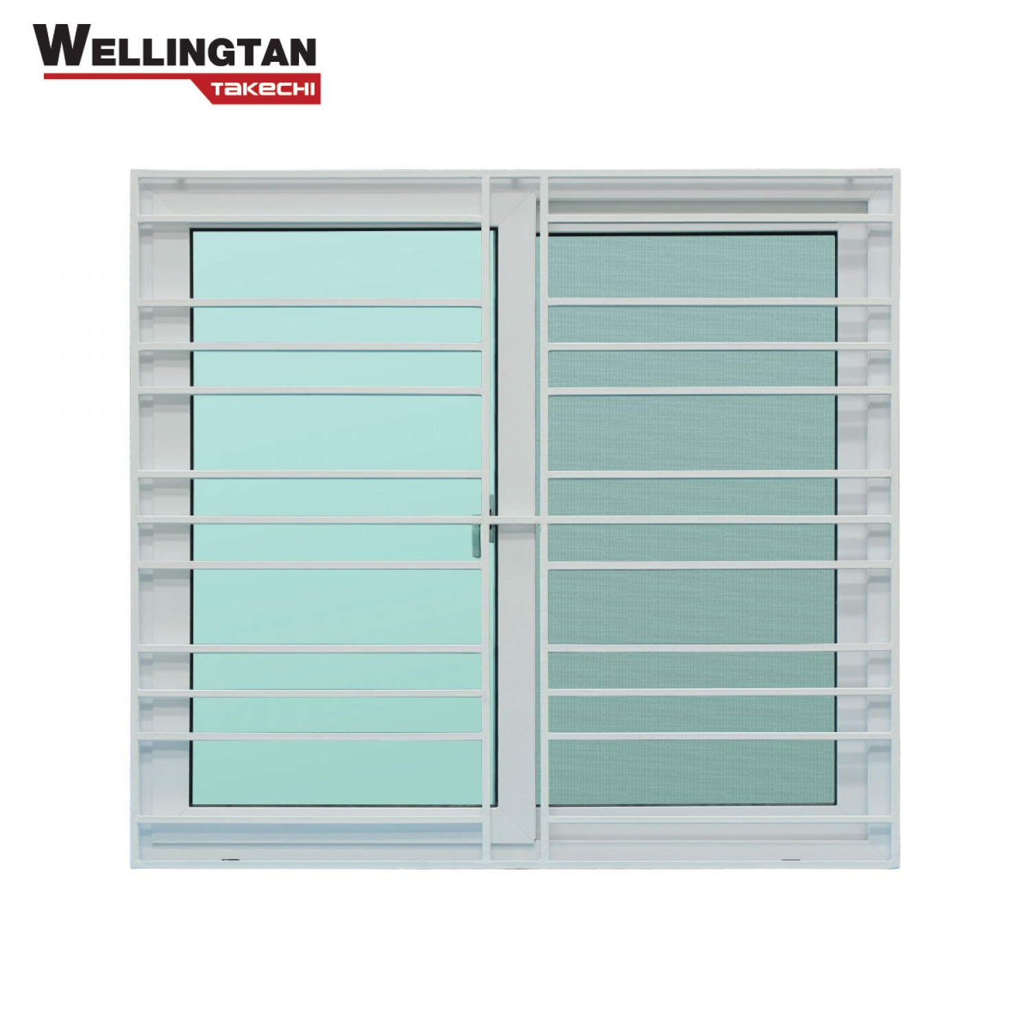 WELLINGTAN (TK) หน้าต่าง UPVC S-S มุ้ง  พร้อมเหล็กดัด 120x110 ซม. 