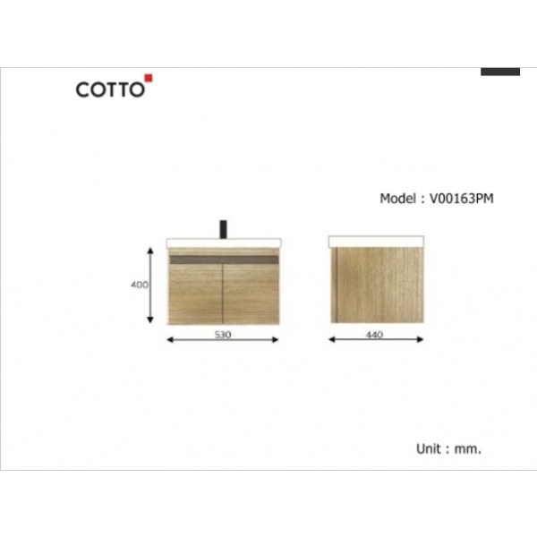 COTTO ตู้เก็บของบานเปิด (ไม่รวมอ่างล้างหน้า) รุ่น V00163PW