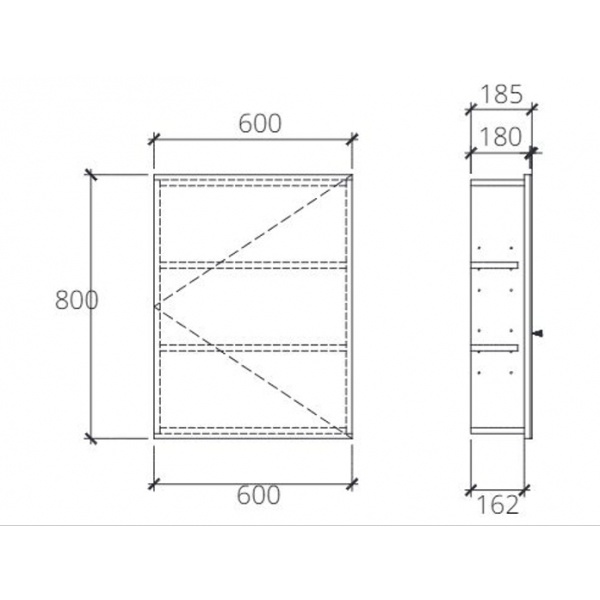 COTTO ตู้กระจกเงาบานเปิดเดี่ยว รุ่น V4201PW