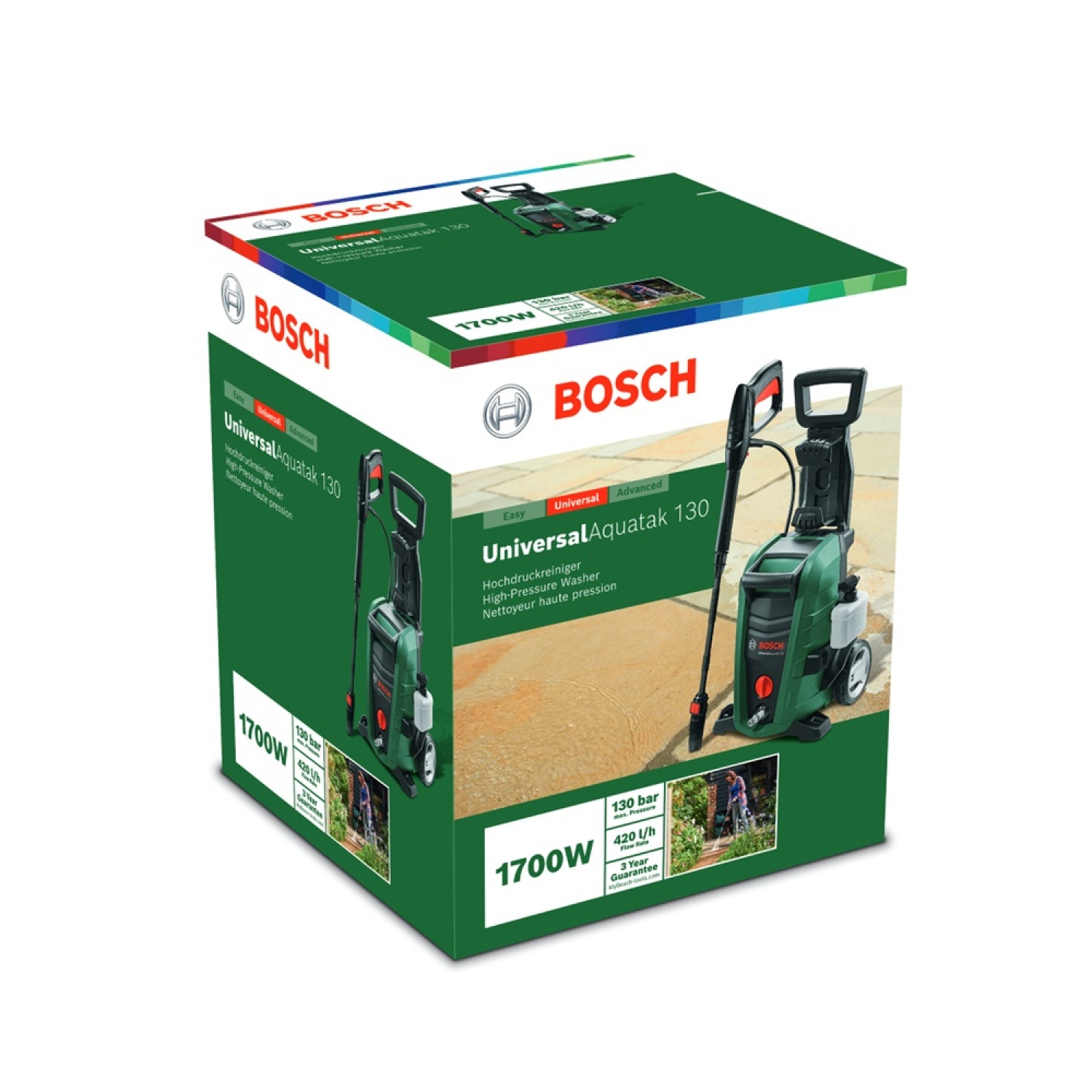 BOSCH เครื่องฉีดน้ำแรงดันสูง 130bar Universal Aquatak