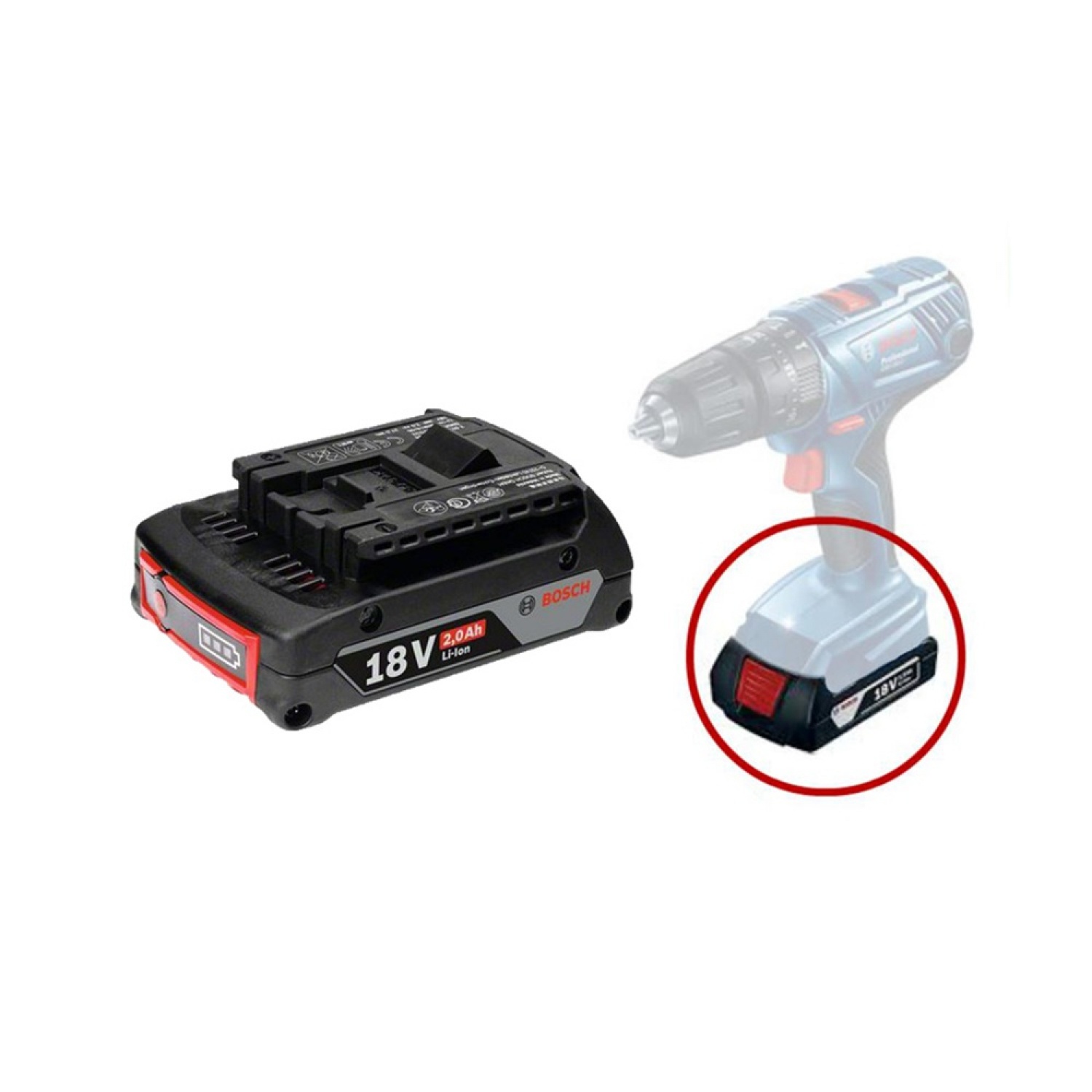 BOSCH แบตเตอรี่ GBA 18V 2.0Ah รุ่น M-B 1600A028TR