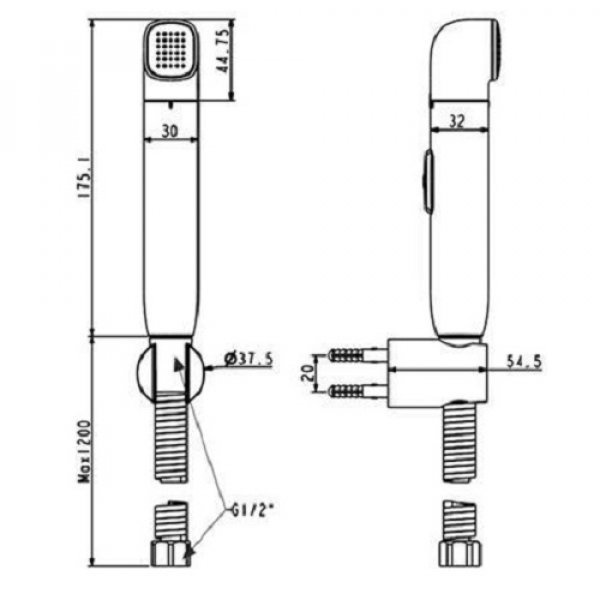 American Standard สายฉีดชำระครบชุด Duostick  A-4800CH-WT สีขาว-โครม