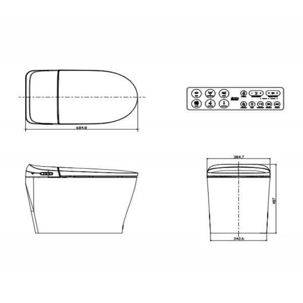 AMERICAN STANDARD สุขภัณฑ์อัตโนมัติชิ้นเดียว 4.8 L รุ่น e-Lite TF-2070-WT-9