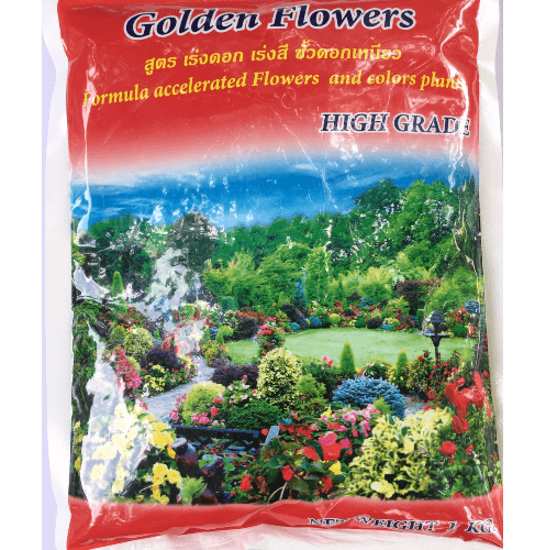 Golden Flower ปุ๋ยอินทรีย์ สูตร เร่งดอก เร่งสี ขั้วดอกเหนียว 1 กก.