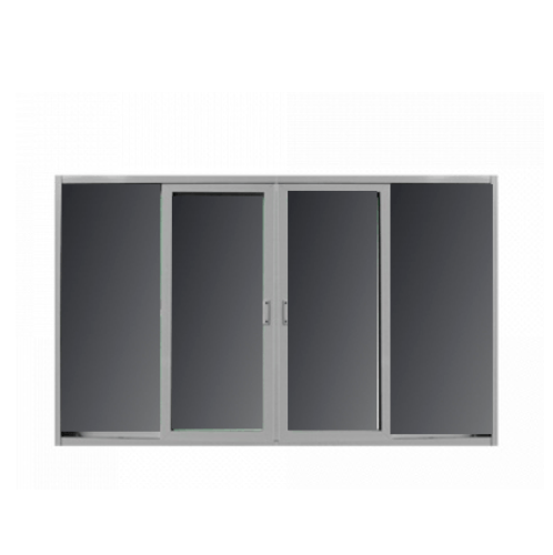 RAKANGTHONG ประตูไวนิล บานเลื่อน FSSF (กระจกดำ) 240x205ซม. สีขาว พร้อมมุ้ง