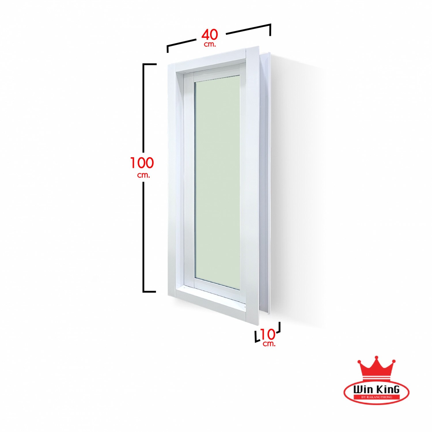 WELLINGTAN หน้าต่างอะลูมิเนียมช่องแส่ง 100x40cm. สีขาว