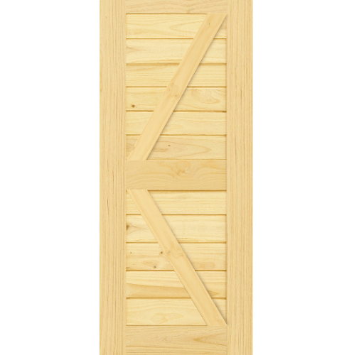 D2D ประตูไม้สนนิวซีแลนด์ บานทึบเซาะร่อง(โรงนา) Eco Pine-444 80x200ซม.