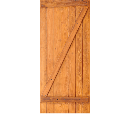 D2D ประตูไม้ดักลาสเฟอร์ บานทึบเซาะร่อง(โรงนา) Eco Pine-55 80x215ซม.สีเชสนัท