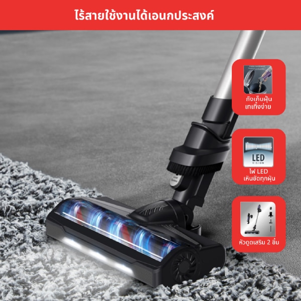 TEFAL เครื่องดูดฝุ่นไร้สาย X-PERT 7.60 140 วัตต์ รุ่น TY6A35WO สีดำ