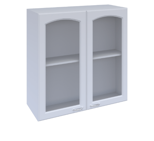 MJ  ตู้แขวนคู่แบบกระจกโค้งใส  W808GCL-W สีขาว