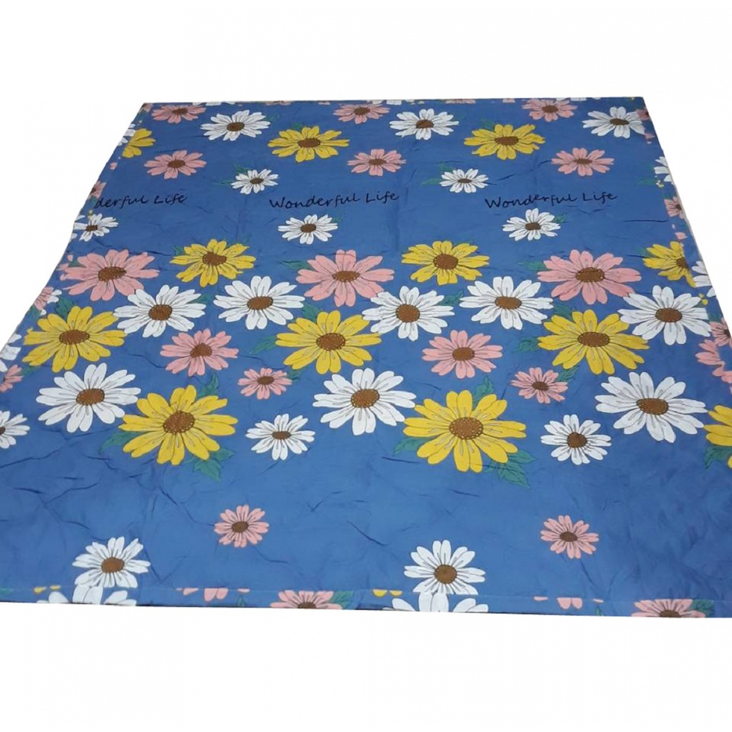 ผ้าห่มลาย Floral  ขนาดสินค้า 60×80 นิ้ว น้ำหนักเส้นใย 1,000 กรัม ฟ้า