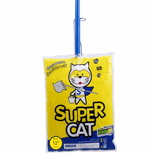 SUPERCAT ม็อบหนีบ ขนาด 12 นิ้ว 320 กรัม ด้ามเหล็กเคลือบกันสนิม  สีขาว