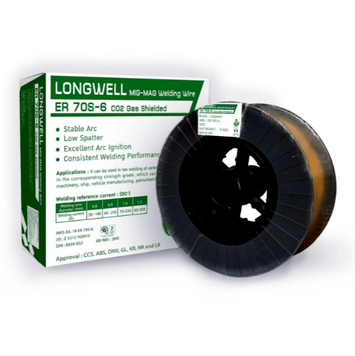 Longwell ลวดเชื่อม Co2 เหล็ก 0.8mm. รุ่น ER70S-6 (5Kgs./ลัง) 