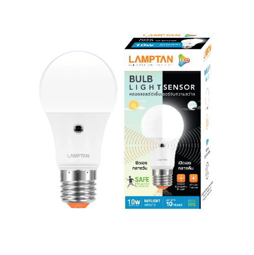 LAMPTAN หลอดไฟ เซ็นเซอร์แสงอาทิตย์ LED BULB 10W แสงเดย์ไลท์ E27