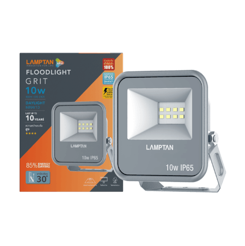 LAMPTAN โคมไฟฟลัดไลท์ LED 10W แสงเดย์ไลท์ รุ่นกริท IP65
