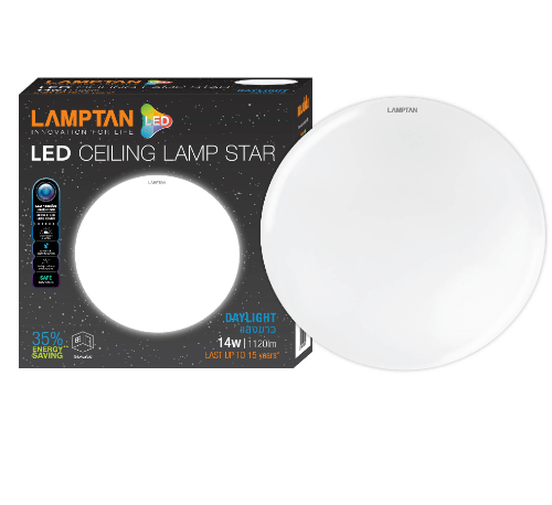 LAMPTAN โคมไฟเพดาน LED 14W รุ่น STAR แสงเดย์ไลท์
