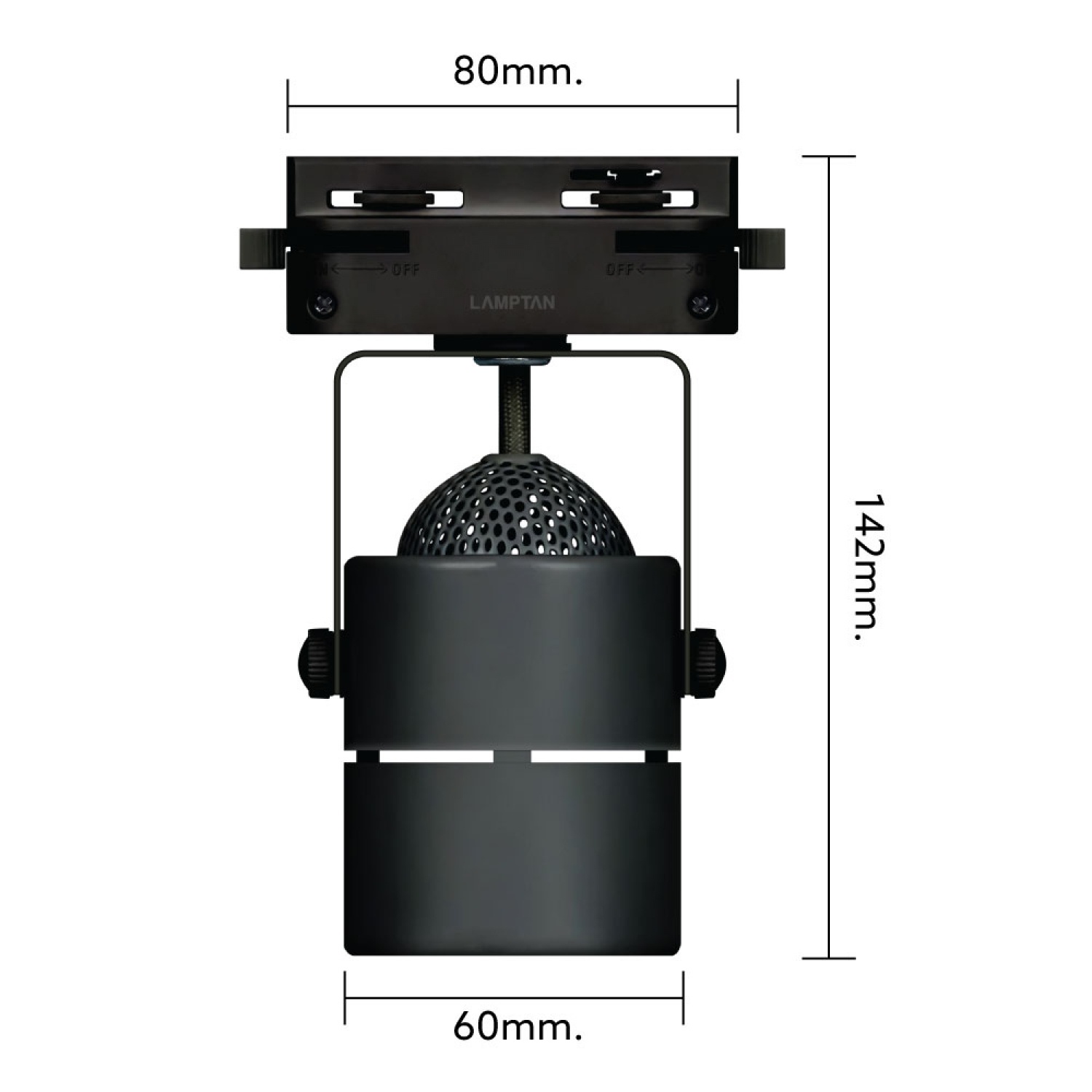 LAMPTAN แทรกไลท์ติดราง LED รุ่นครอป สีดำ พร้อมหลอด MR16 5W แสงวอร์มไวท์