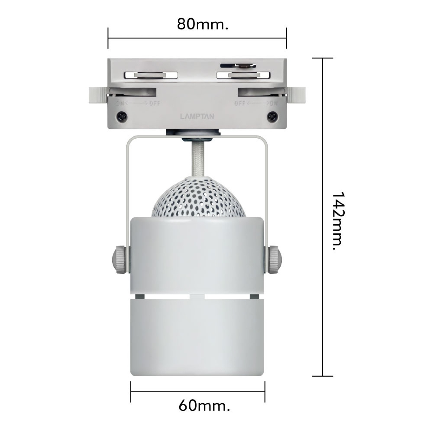 LAMPTAN แทรกไลท์ติดราง LED รุ่นครอป สีขาว พร้อมหลอด MR16 5W แสงวอร์มไวท์