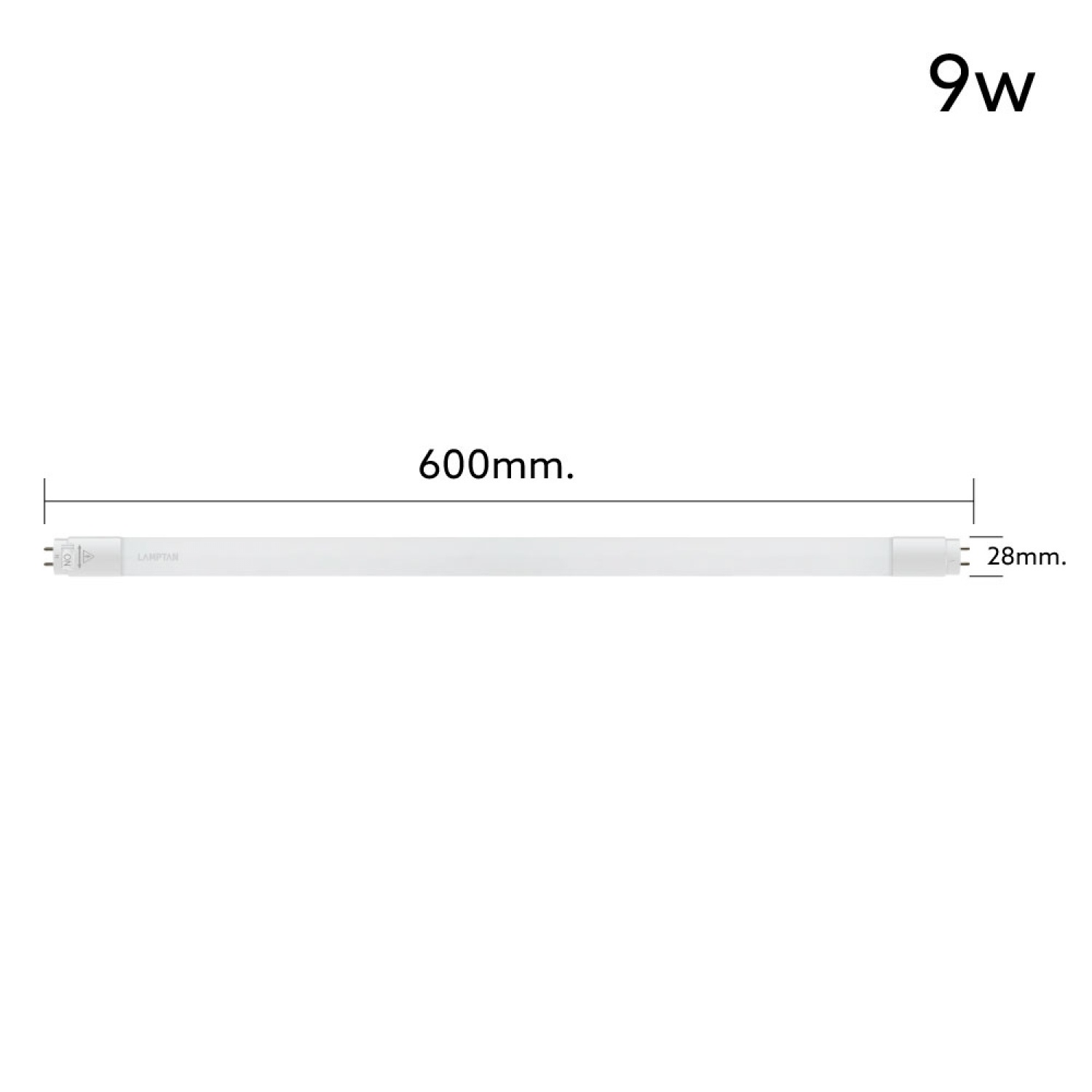 LAMPTAN หลอดไฟ LED T8 9W รุ่น Pure Switch Guard แสงเดย์ไลท์