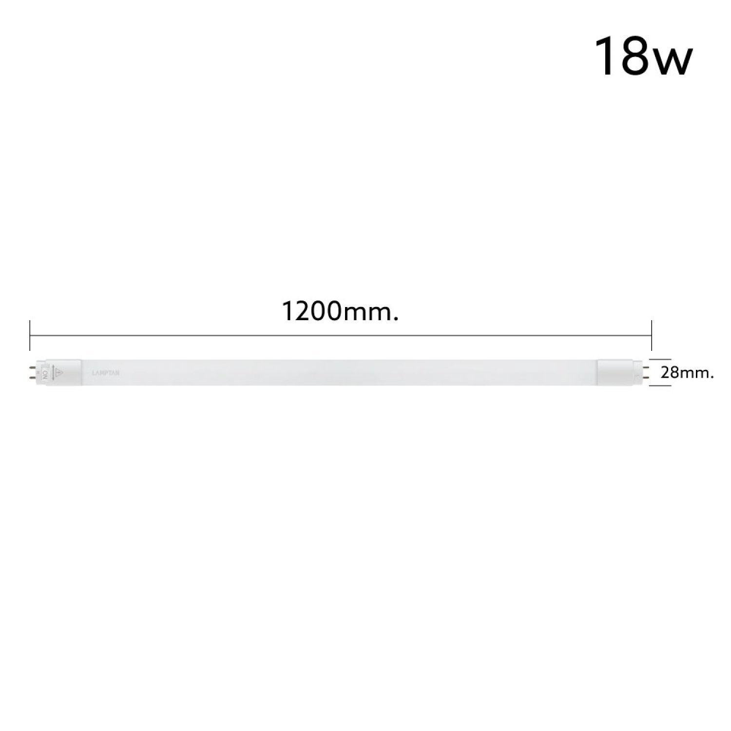 LAMPTAN หลอดไฟ LED T8 18W รุ่น Pure Switch Guard แสงเดย์ไลท์