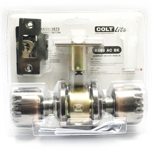 COLT LITE ลูกบิดห้องทั่วไป หัวมะยม จานเล็ก รุ่น สเตนเลส-201 K586 AC สีทองแดงรมดำ