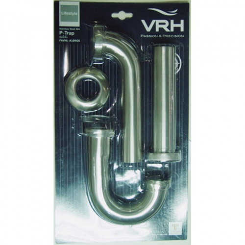 VRH ท่อน้ำทิ้ง P-trap ขนาด 24 ซม สแตนเลส รุ่น FAVHL-A109GS สีซาติน