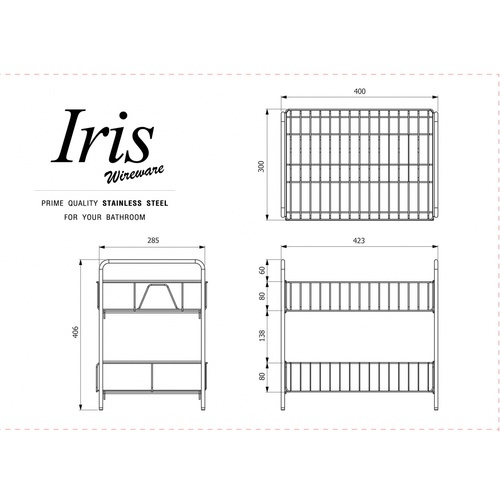 IRIS ชั้นวางจานแบบตั้งพื้น 40 ซม. รุ่น IR-58101 สีสเตนเลสเงา