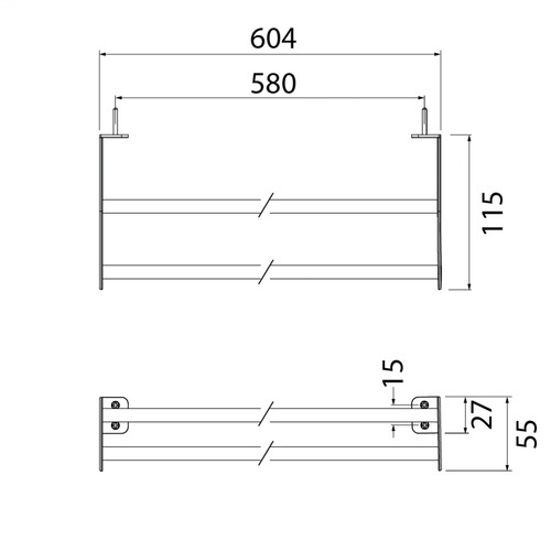 Hoy ราวพาดผ้าแบบคู่ รุ่น FBVHY-G101BS ขนาด 60 ซม.