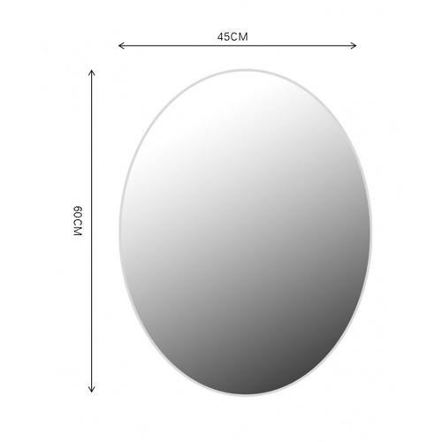 Nice กระจกเงาไม่มีกรอบ ทรงรี รุ่น PQS-XS6045A2 ขนาด 45x60ซม.